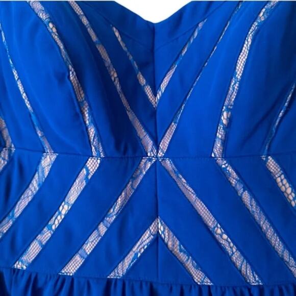 Aidan Mattox Women’s Dress Party Circuit Revival Electric Blue Lace Mini Size 2 - Picture 4 of 7